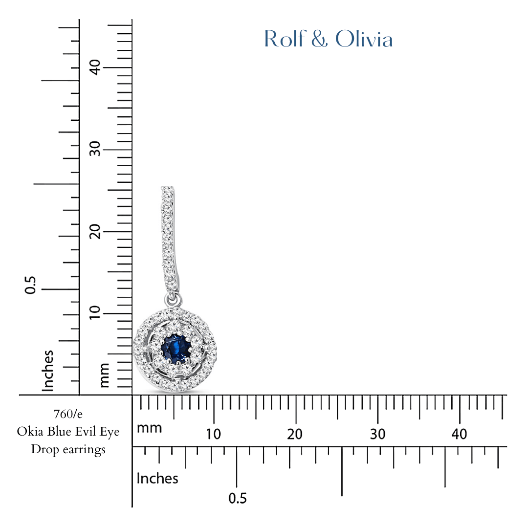 Okia Blue Evil Eye Drop Earrings